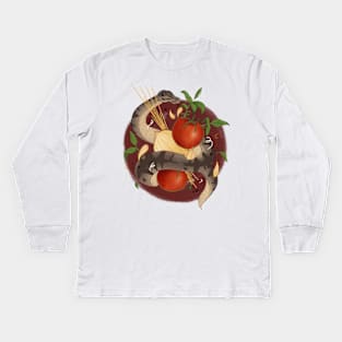 Danger Noodle with Spaghetti Noodles - Snake with the Ingredients to make Pasta Kids Long Sleeve T-Shirt